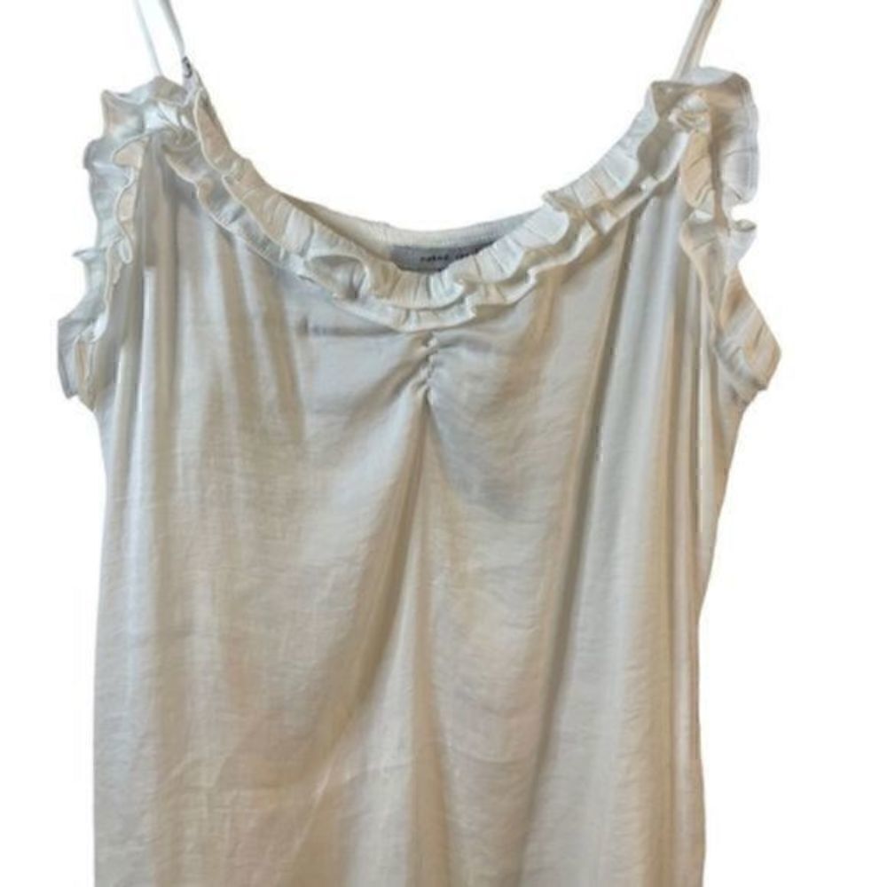 Naked Zebra White Ruffle Bodice Tank Top Medium NWT - Picture 2 of 6